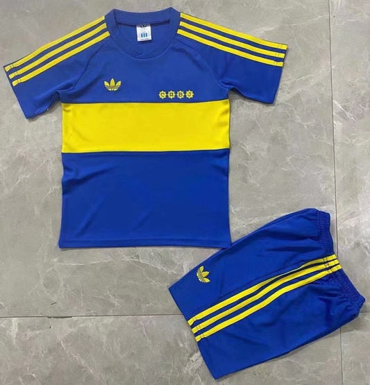 Retro Boca Juniors Home Fans Kids Set Football Jersey 1981