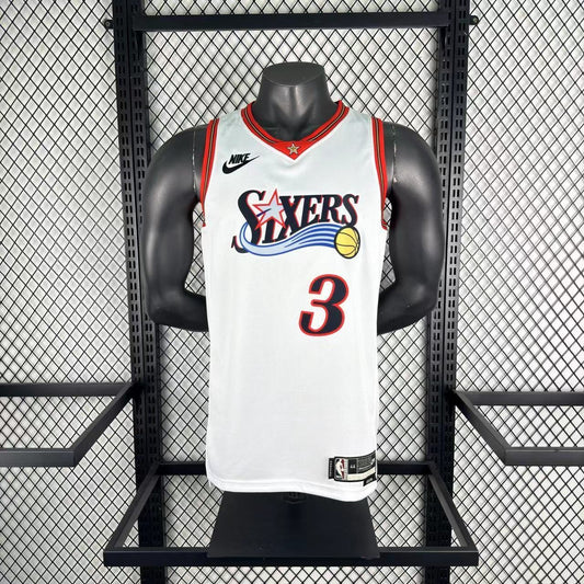 Philadelphia 76Ers Retro White #3 IVERSON NBA Season Jerseys 2026