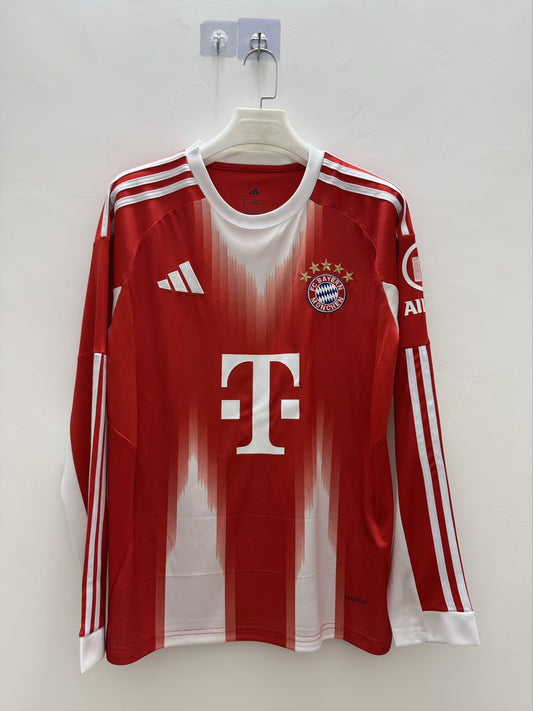 Bayern Munich Home Long Sleeves Fans Football Jersey 2025/2026
