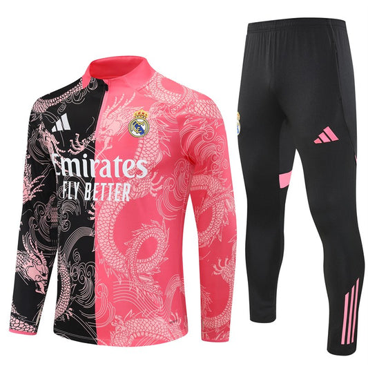 Real Madrid Training Tracksuit Pink Black (Kids And Man ) 2025/2026