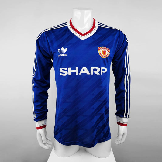Retro Manchester United Away Long Sleeve Football Jersey 1986