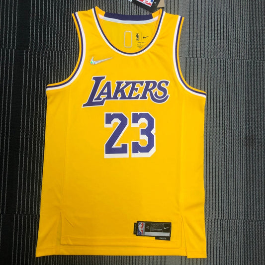 Los Angeles Lakers 75 Year Yellow #23 JAMES NBA Season Jerseys 2022
