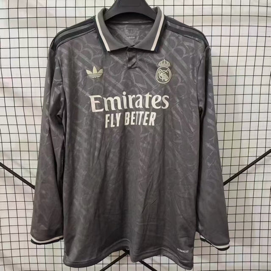 Real Madrid Third Away Long Sleeve Fans Football Jersey 2024/2025