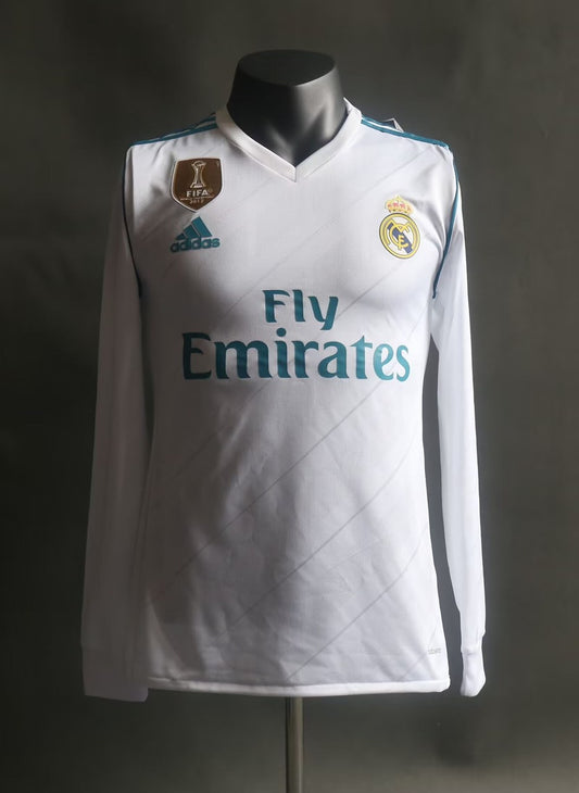 Retro Real Madrid Home Long Sleeve Player 2017 2018 Football Jersey