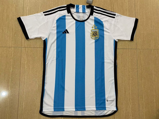 Argentina Home Fans 3 Stars Football Jersey 2022