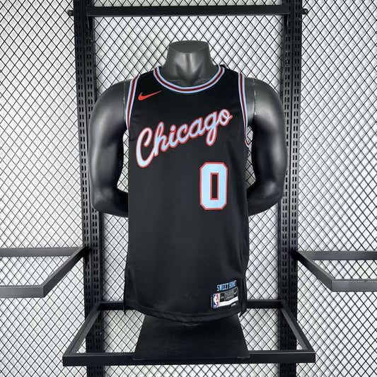 Chicago Bulls Black #0 WHITE NBA Season Jerseys 2026