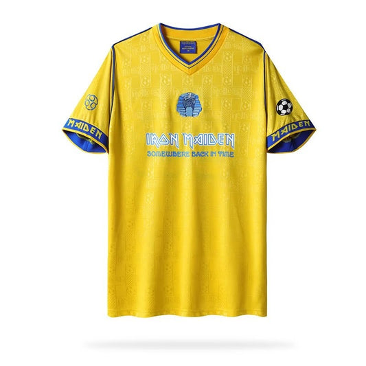 Retro Iron Maiden West Ham Yellow Football Jersey 2008