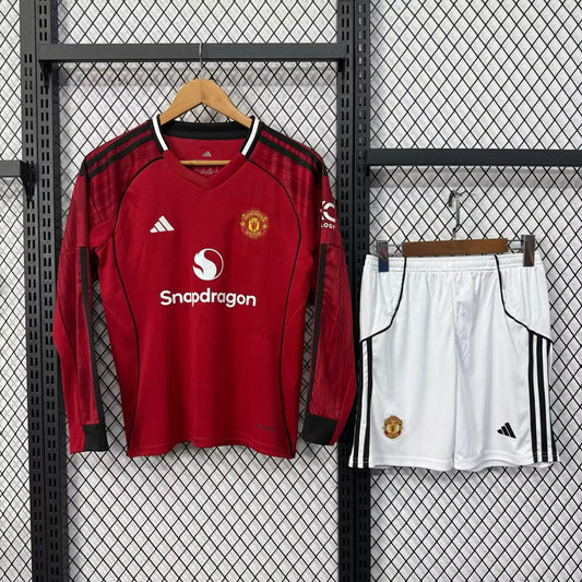 Manchester United Home Long Kids Football Jersey 2025/2026