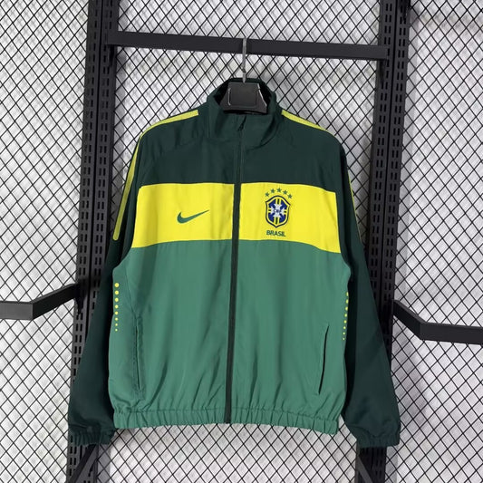 Brazil Windbreaker Green Football Jersey 2026/2027