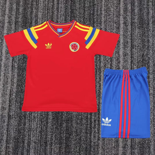 Retro Colombia Away Kids Football Jersey 1990