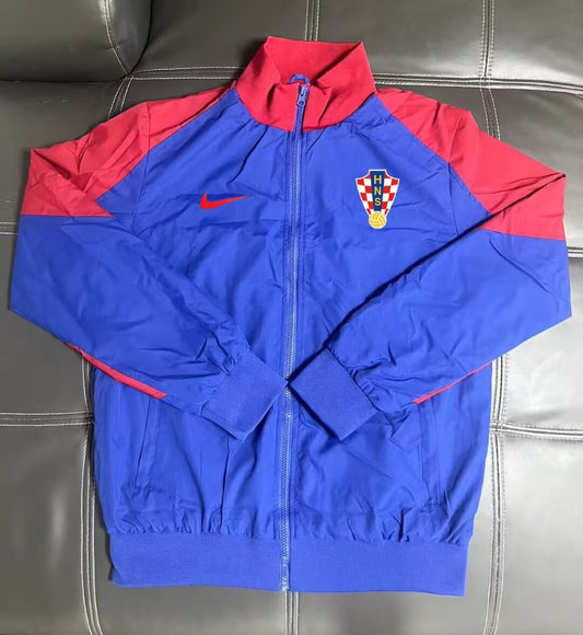 Croatia Windbreaker Blue Football Jersey 2025/2026