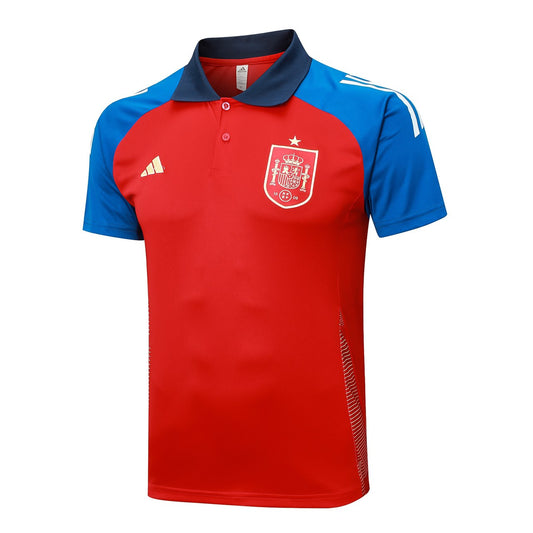 Spain Polo Fans Red Football Jersey 2024/2025