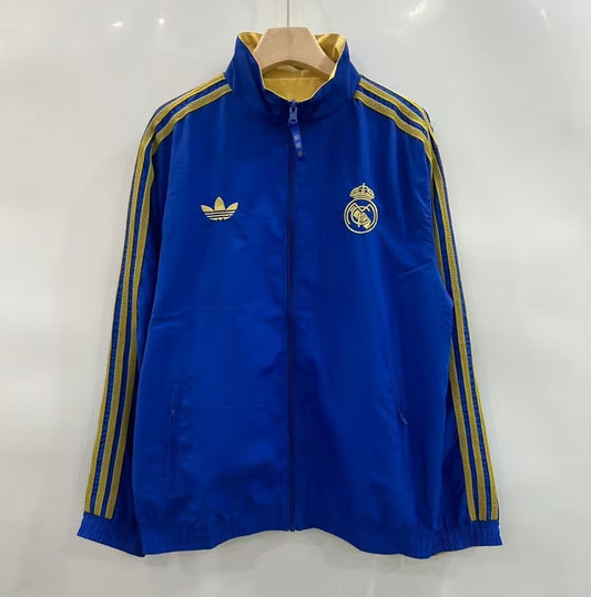 Real Madrid Two-sided Blue Golden Windbreaker 2025/2026