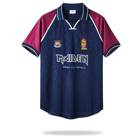 Retro Iron Maiden West Ham Home Football Jersey 1999