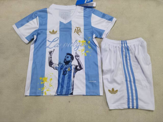 Argentina #10 Messi Commemorative Edition Kids Football Jersey 2025/2026