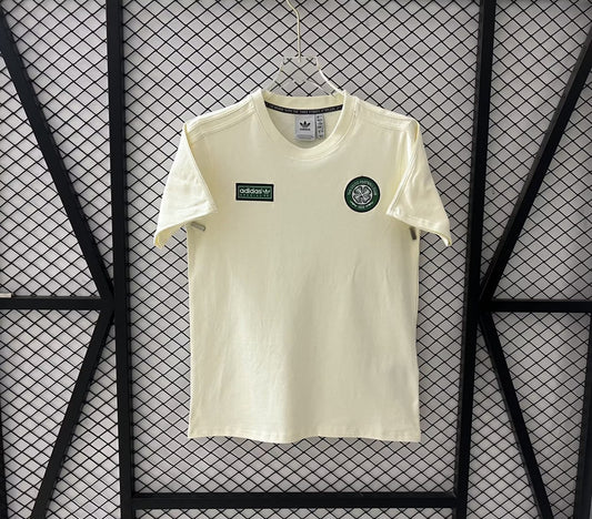 Celtic Adidas Clover T-shirt Beige Fans Football Jersey 2025/2026