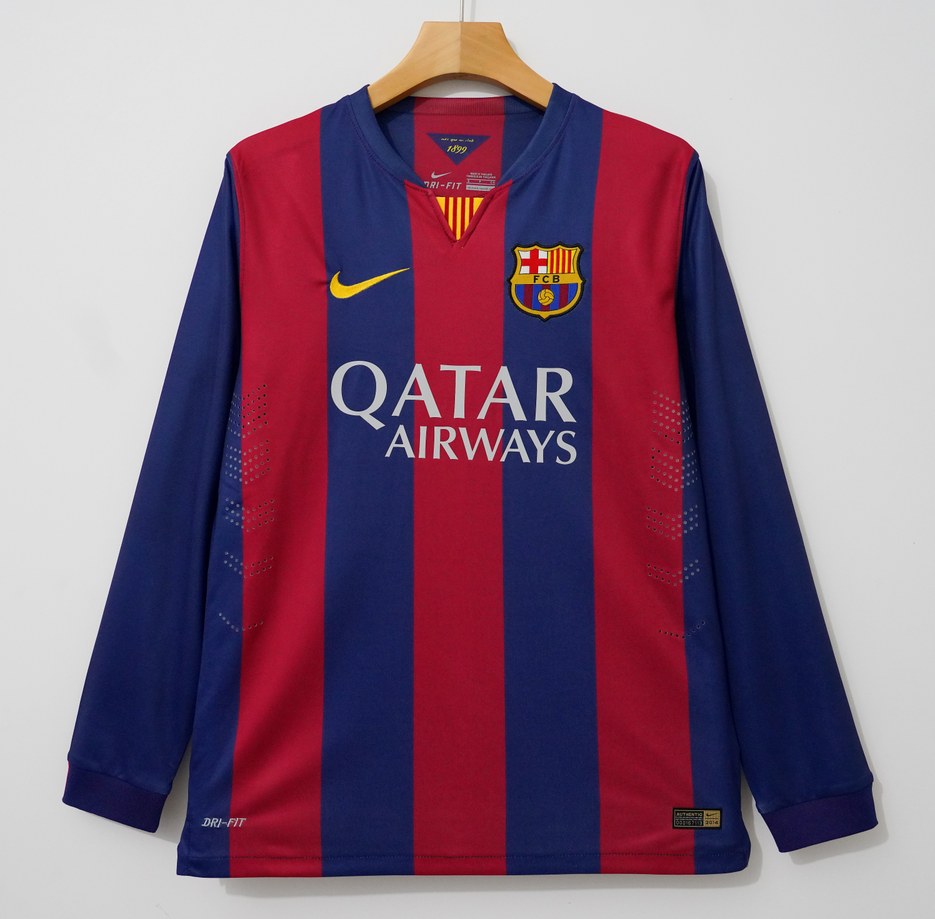 Retro Barcelona Long Home Football Jersey 2014/2015
