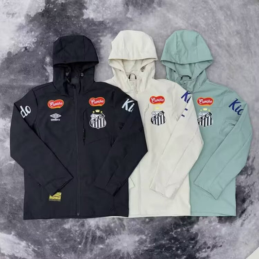 Santos Windbreaker Black White Green 2024/2025