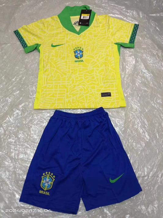 Brazil Home Kids Football Jersey 2024/2025