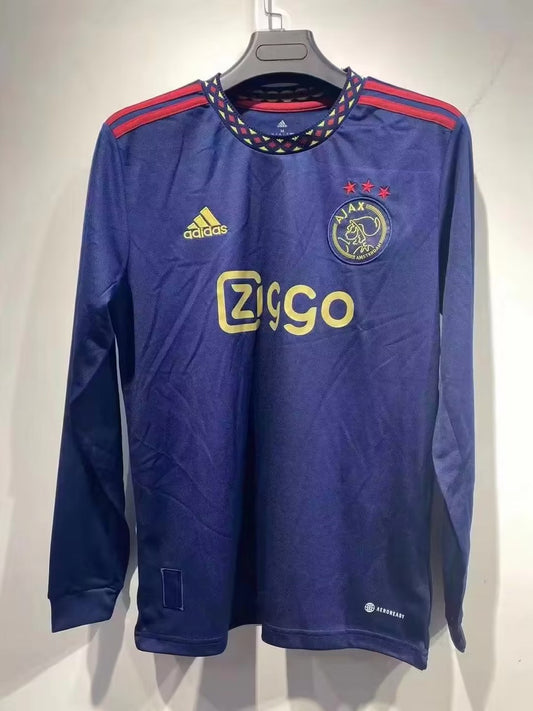 Ajax Away Blue Long Sleeve Fans Football Jersey 2022/2023