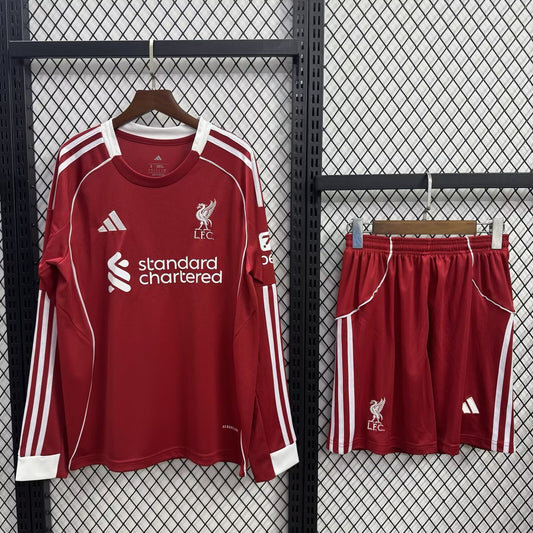 Liverpool Home Long With Pants Sets Fans Football Jersey 2025/2026
