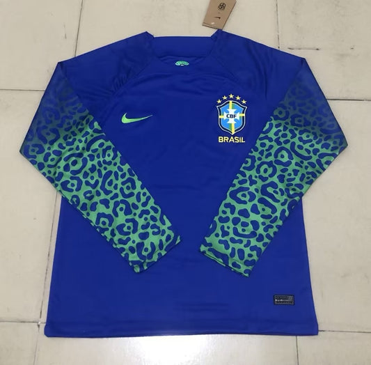 Brazil Away Long Sleeve Fans Football Jersey 2022/2023