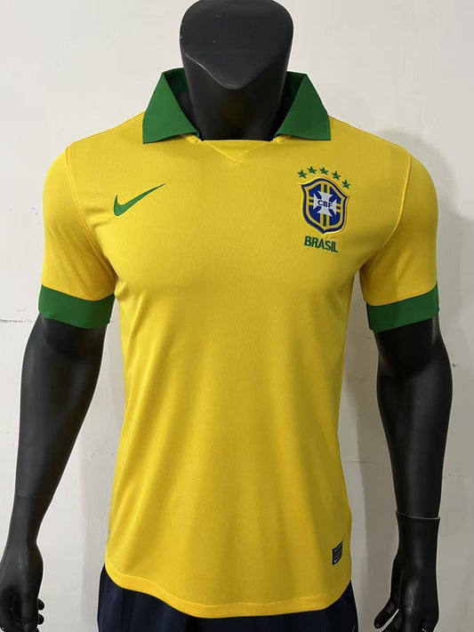 Retro Brazil Yellow Football Jersey 2013