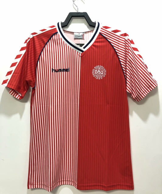 Retro Denmark Home Fans Football Jersey 1986