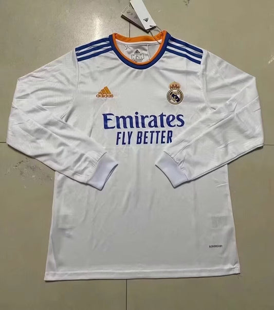 Real Madrid Home Long Sleeve Fans Football Jersey 2021/2022