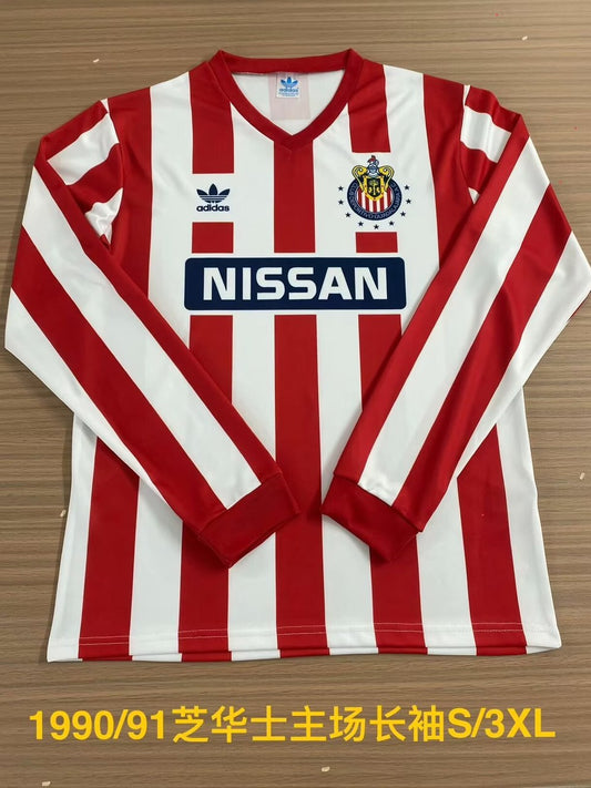 Retro Chivas Home Long Sleeve Football Jersey 1990/1991