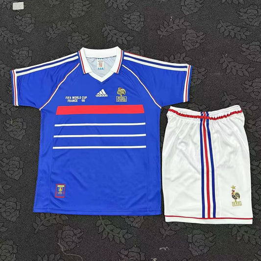 Retro France Kits Suit Home Football Jersey 1998