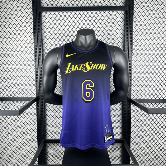 Los Angeles Lakers City Edition #6 JAMES NBA Jerseys 2025