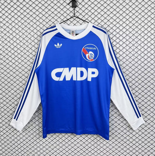 Retro Strasbourg Long Sleeve Home Fans Football Jersey 1978/1979