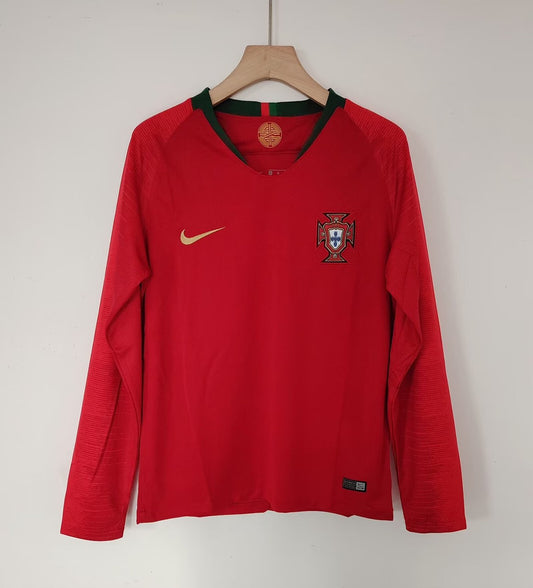 Retro Portugal Long Home Football Jersey 2018