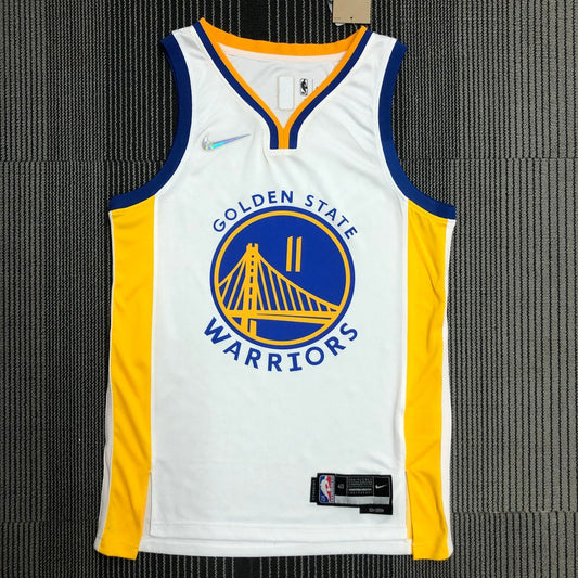 Golden State Warriors White V-Neck #11 THOMPSON NBA Season Jerseys 75 Year