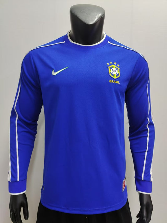 Retro Brazil Away Long Football Jersey 1998