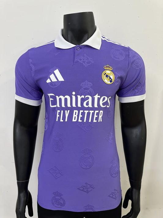 Real Madrid Dark Purple Flower Player Football Jersey 2025/2026