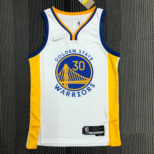 Golden State Warriors White V-Neck #30 CURRY NBA Season Jerseys 75 Year