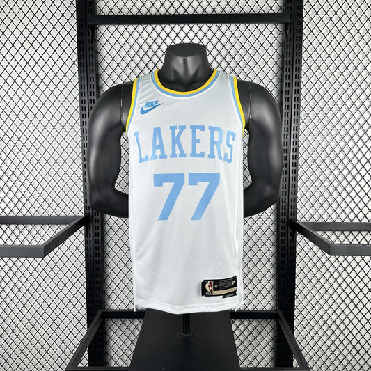 Los Angeles Lakers Retro Edition #77 DONCIC White NBA Jerseys 2023
