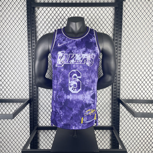 Los Angeles Lakers Purple Honor Edition 6 James Round Neck NBA Jerseys 2023