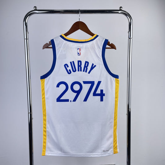 Golden State Warriors V-neck White #2974 CURRY NBA Season Jerseys 2023