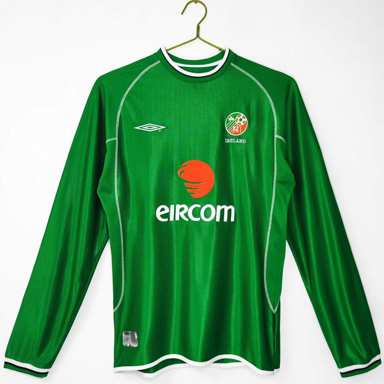 Retro Ireland Home Long Sleeve Football Jersey 2002