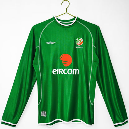 Retro Ireland Home Long Sleeve Football Jersey 2002