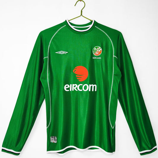 Retro Ireland Home Long Sleeve Football Jersey 2002