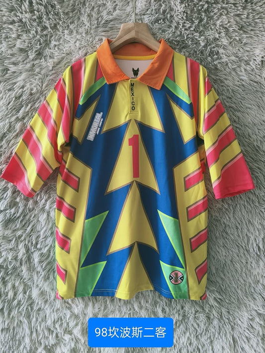 Retro Mexico Third Away Goalkeeper #1 J.campos Football Jersey 1998