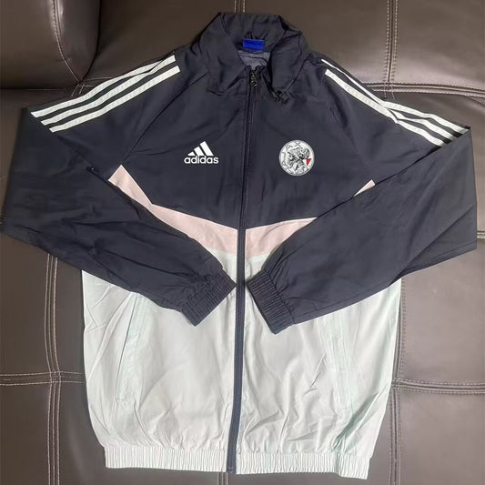 AJAX Windbreaker White Black Football Jersey 2025/2026