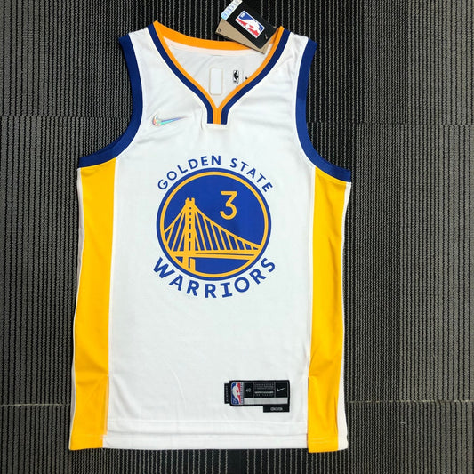 Golden State Warriors White V-Neck #3 POOLE NBA Season Jerseys 75 Year