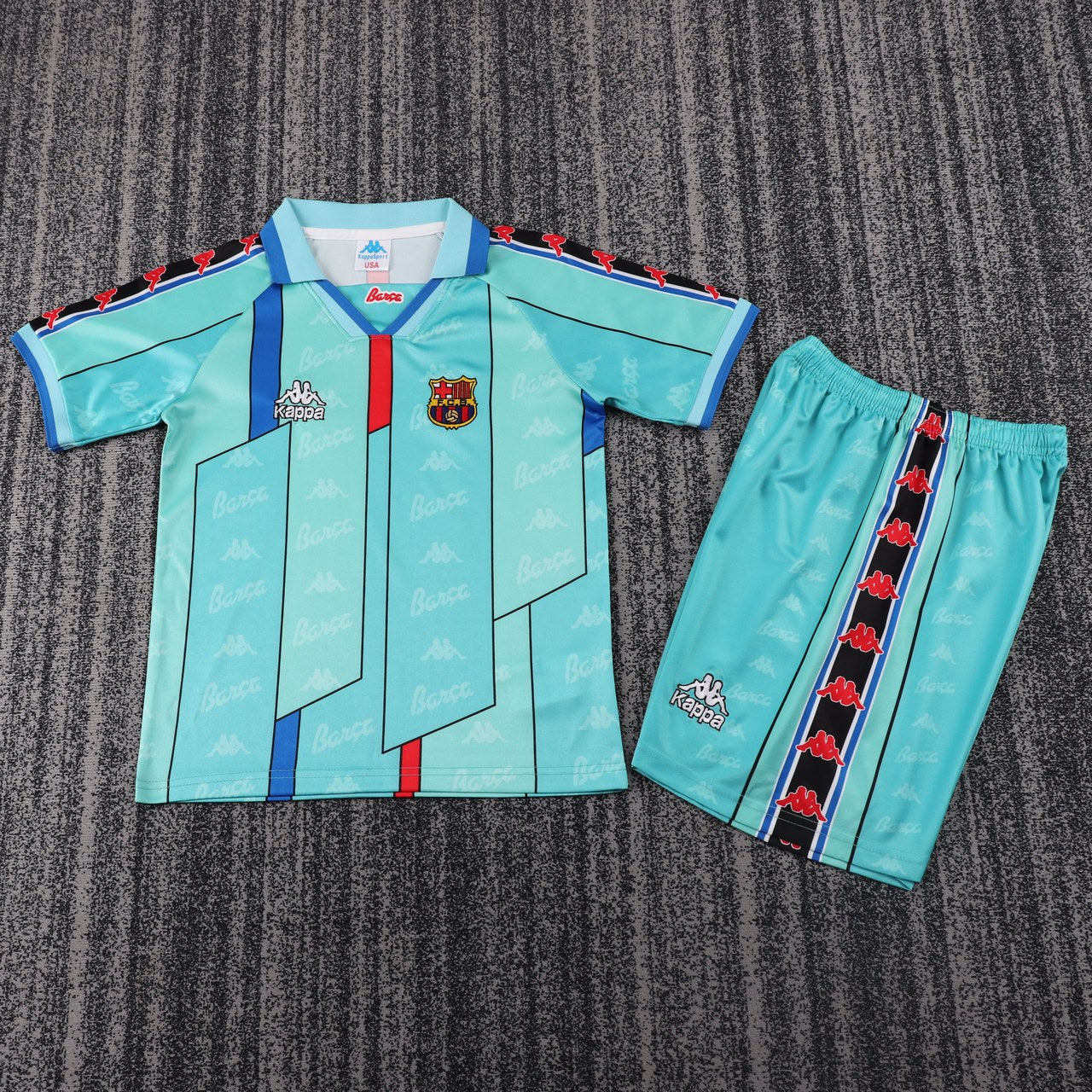 Retro Barcelona Away Kids Football Jersey 1996/1997