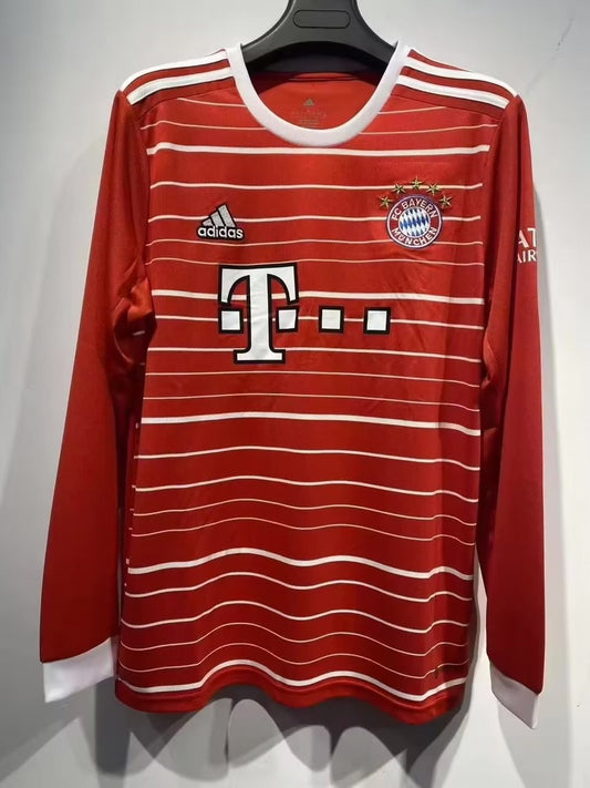 Bayern Munich Home Long Sleeve Fans Football Jersey 2022/2023