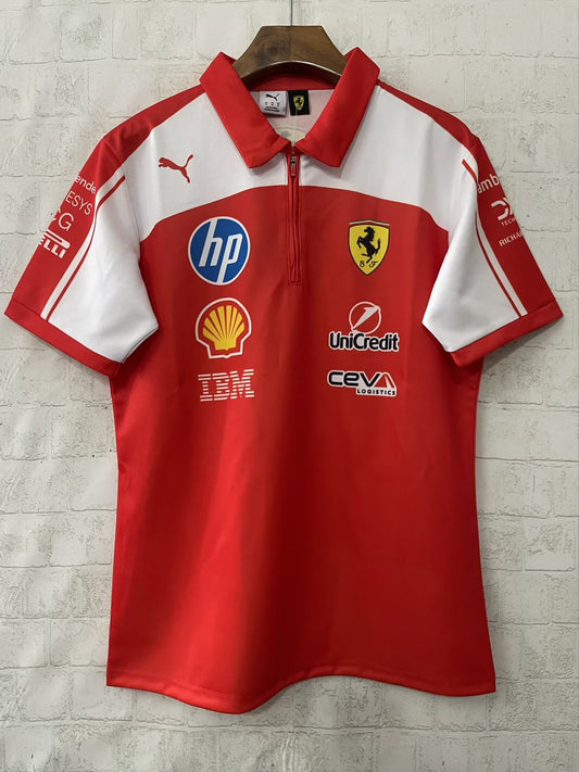 F1 Ferrari Red Polo Short Sleeve Racing Suit 2026